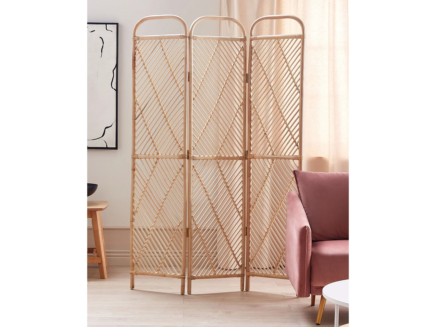 Roomdivider met 3 panelen COSENZA Lichtbruin 106 cm 180 cm