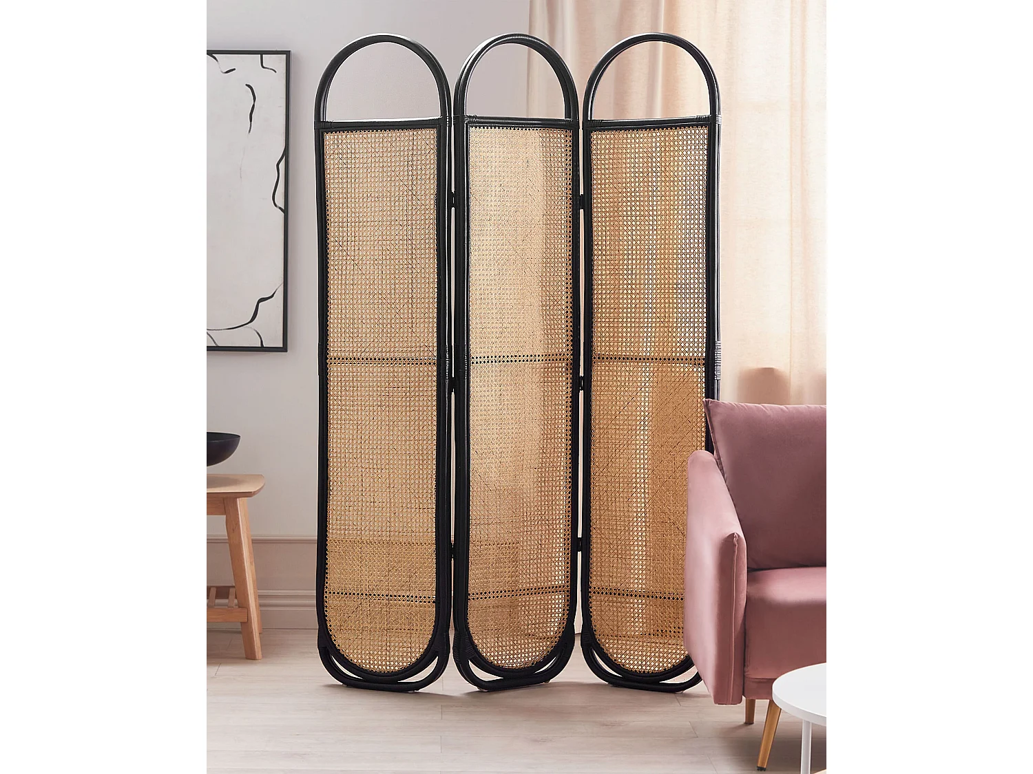 Roomdivider met 3 panelen CORTONA Lichtbruin 118 cm 180 cm