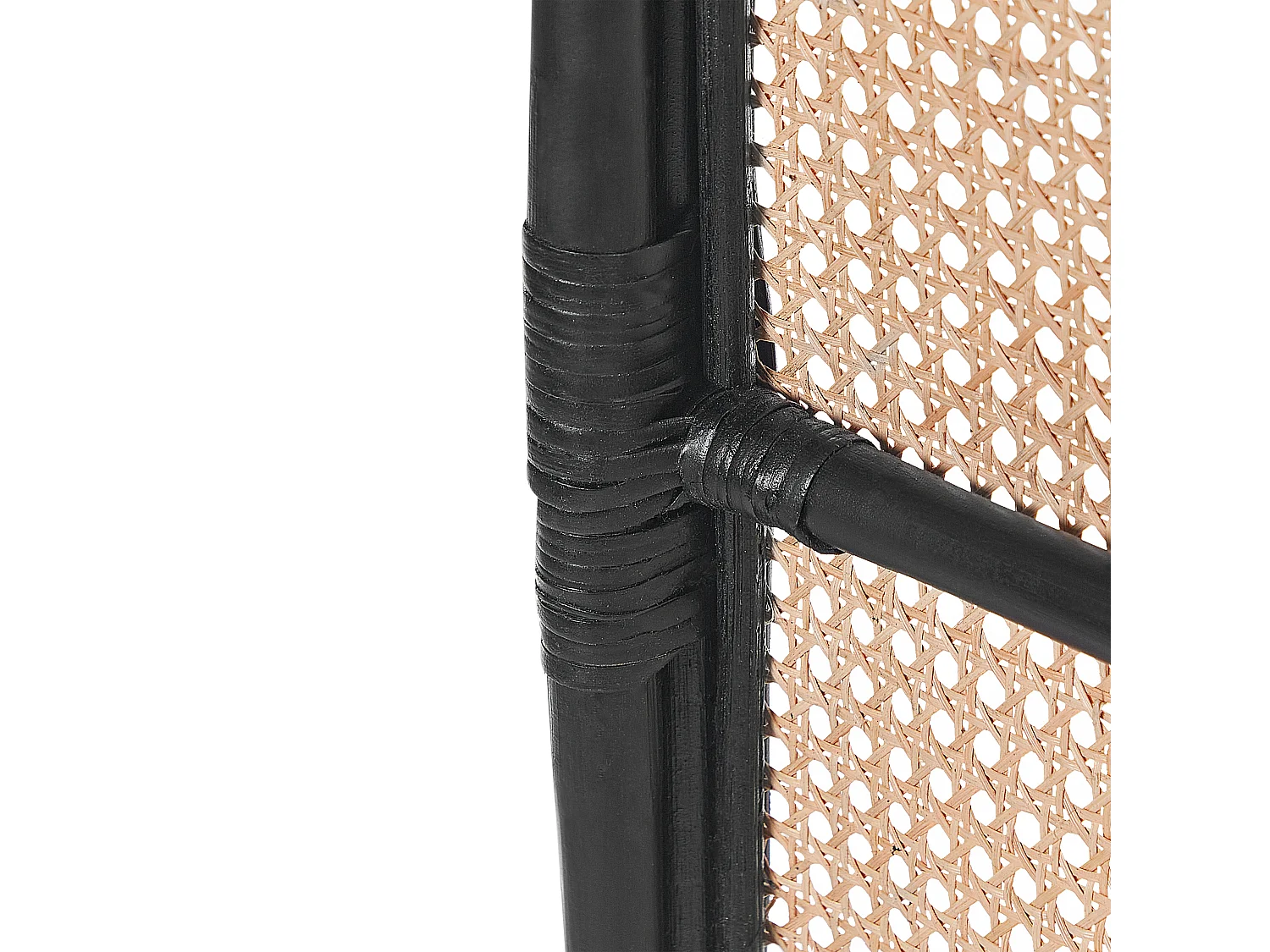 Raumteiler Rattan natürlich / heller Holzfarbton / schwarz 118 x 180 cm Cortona