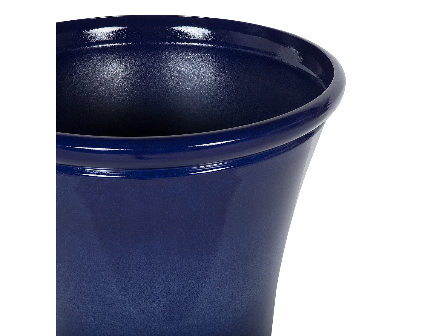 Blumentopf Lehm / Glasfaser blau 2er Set rund ⌀ 46 cm Outdoor Modern Kokkino