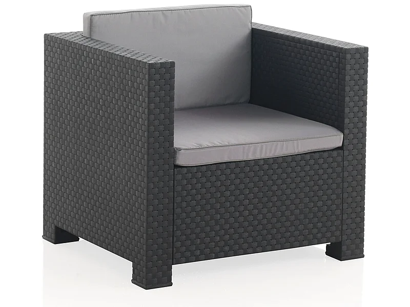 Fauteuil de jardin individuel diva graphite 74 x 66 x 72 x 66 x 72