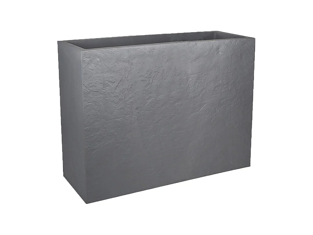 Jardinera Rectangular Volcania Efecto Piedra 46L Gris Guijarro - Diseño Contemporáneo