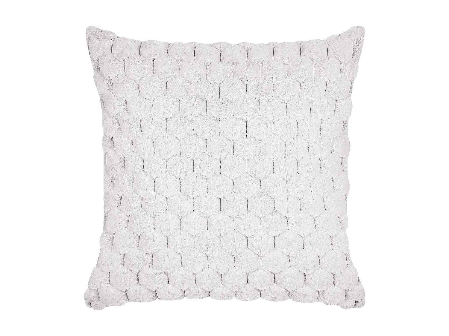 Set van 2 decoratieve kussens PURSLANE Nepbont 43 x 43 cm Wit Geometrisch patroon