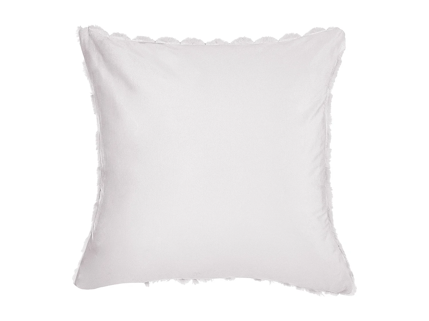 Set van 2 decoratieve kussens PURSLANE Nepbont 43 x 43 cm Wit Geometrisch patroon