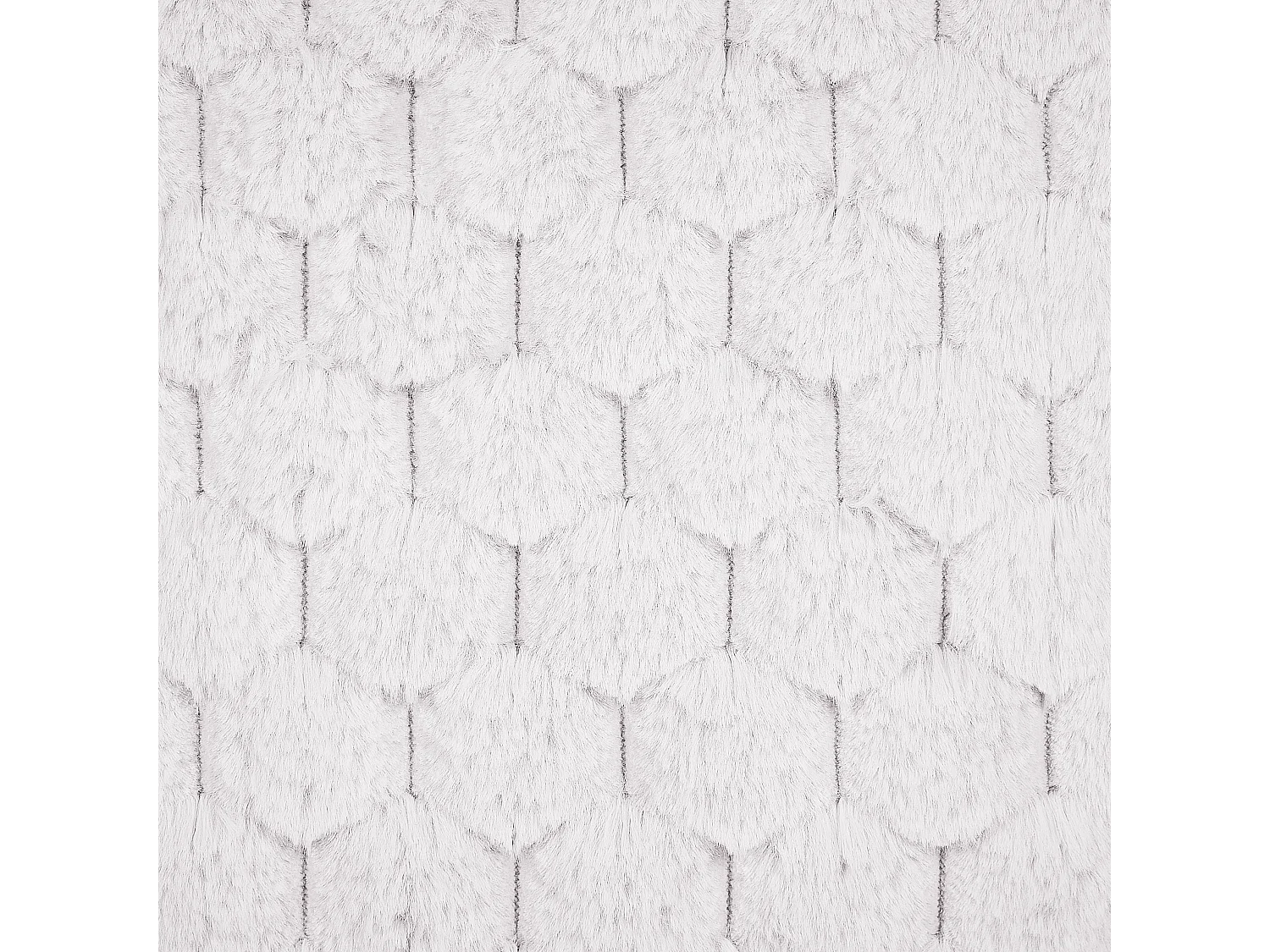 Conjunto de 2 almofadas decorativas PURSLANE Imitação de pele 43 x 43 cm Branco Padrão geométrico