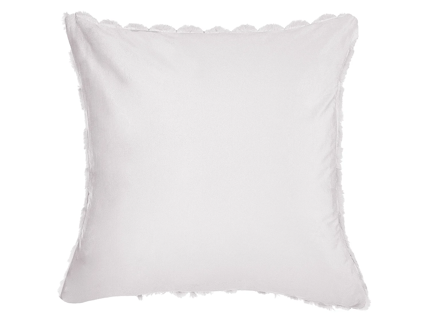 Set of 2 Decorative Cushions PURSLANE Faux Fur 43 x 43 cm White Geometric Pattern