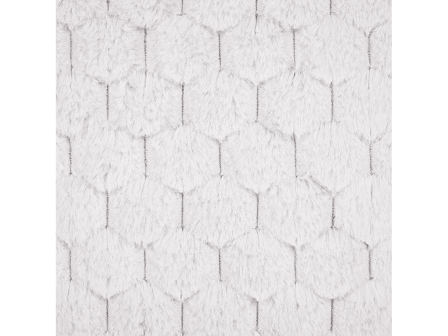 Set of 2 Decorative Cushions PURSLANE Faux Fur 43 x 43 cm White Geometric Pattern