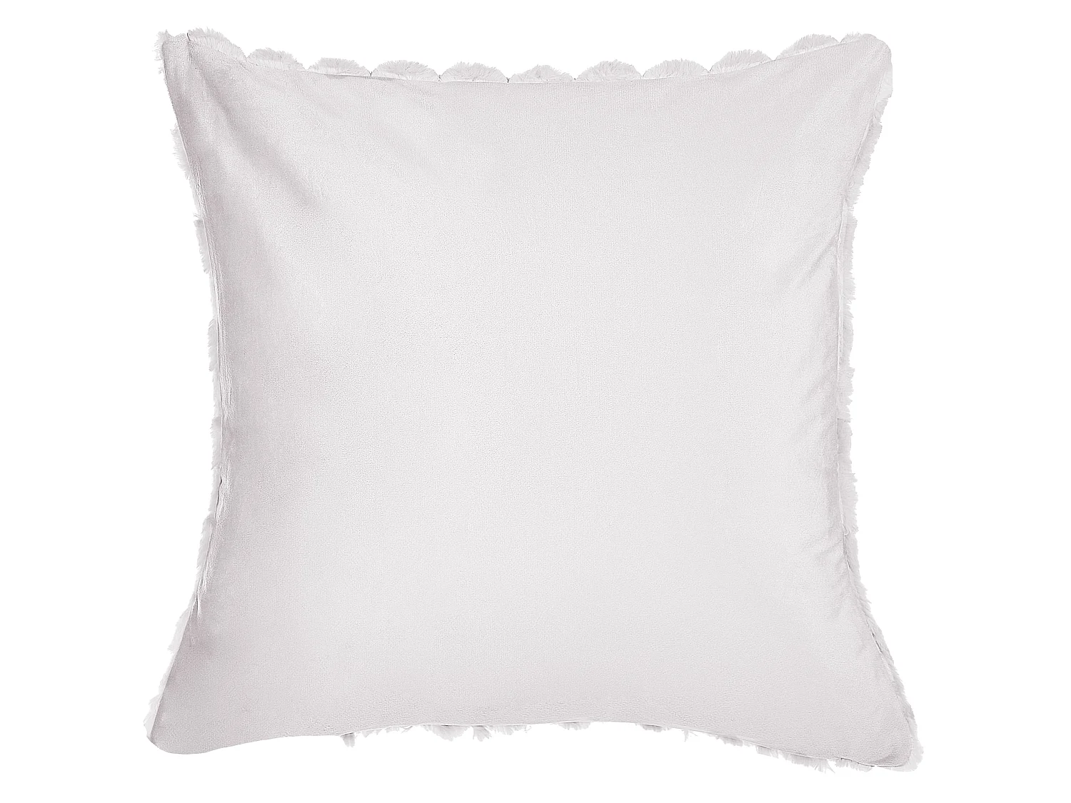 Set med 2 prydnadskuddar PURSLANE 43 x 43 cm Fuskpäls Vit Geometriskt tryck