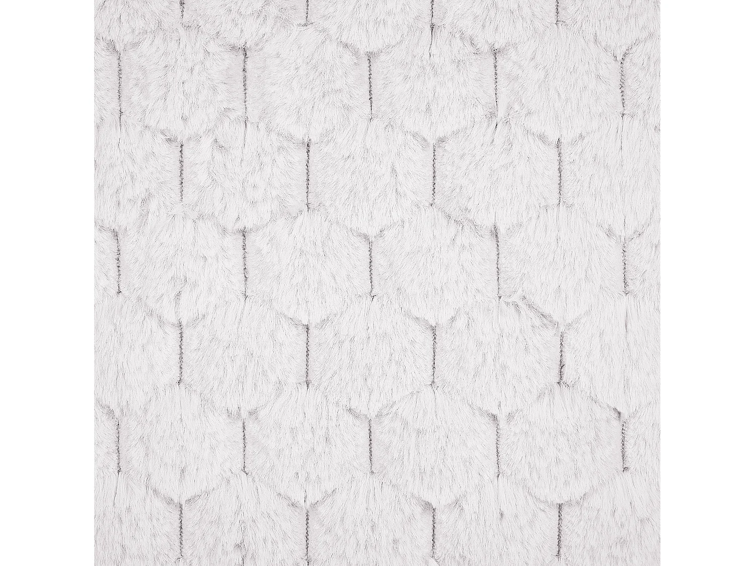 Set med 2 prydnadskuddar PURSLANE 43 x 43 cm Fuskpäls Vit Geometriskt tryck