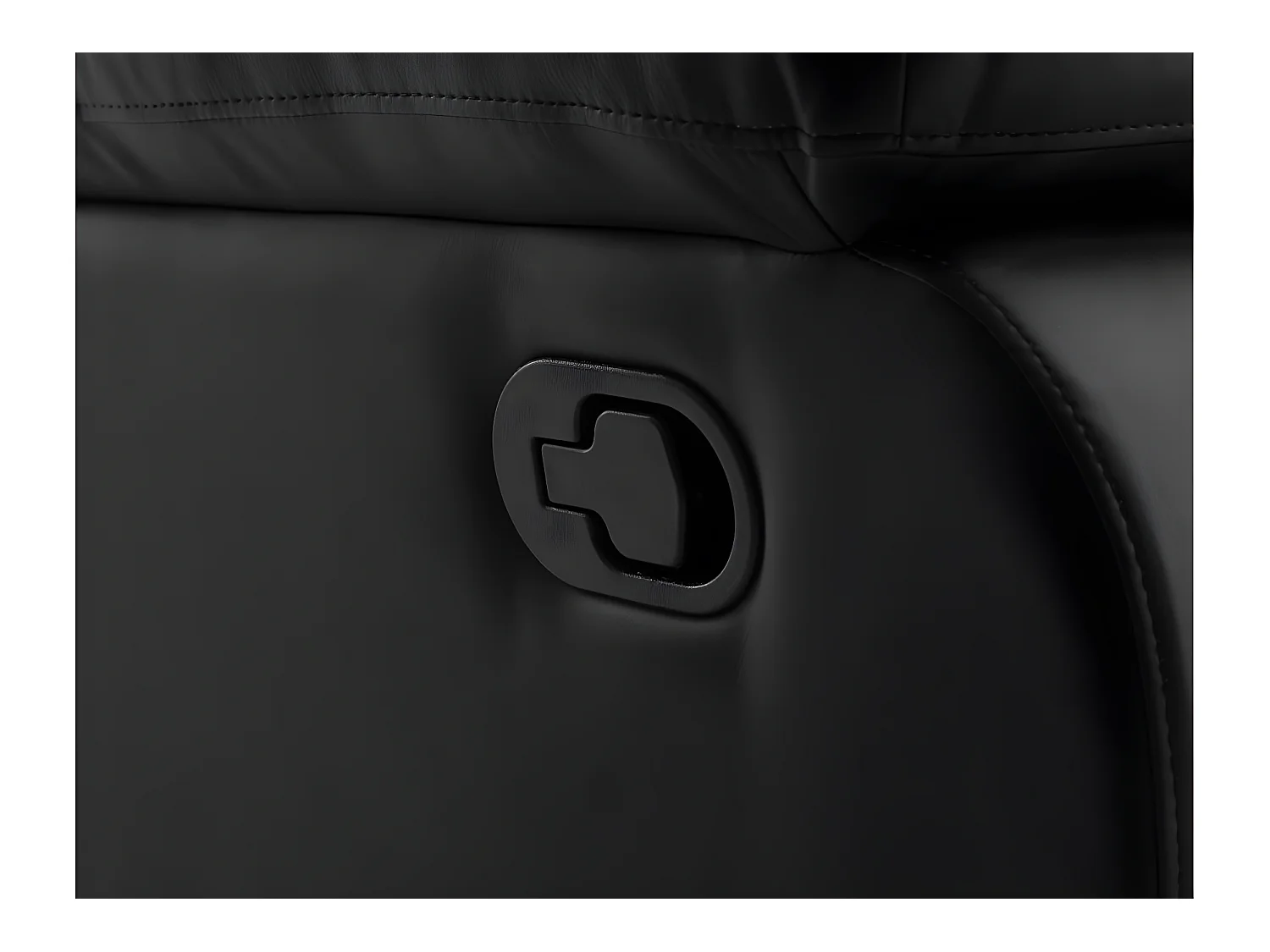 Canapé relax manuel 3 places avec 2 assises XXL Léo en simili - Noir - L193 x P93 x H96cm - Loungitude