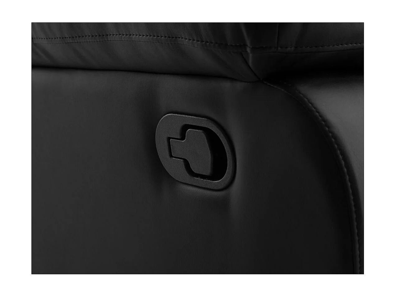 Canapé relax manuel 3 places avec 2 assises XXL Léo en simili - Noir - L193 x P93 x H96cm - Loungitude