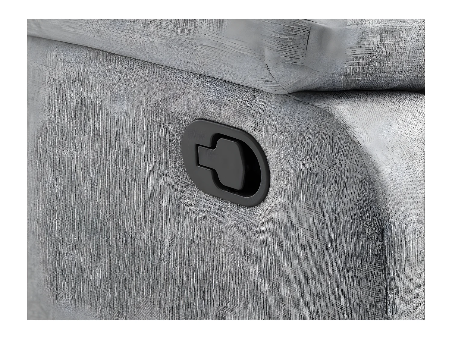 Canapé relax manuel 3 places avec 2 assises XXL Léo en tissu - Gris clair - L193 x P93 x H96cm - Loungitude