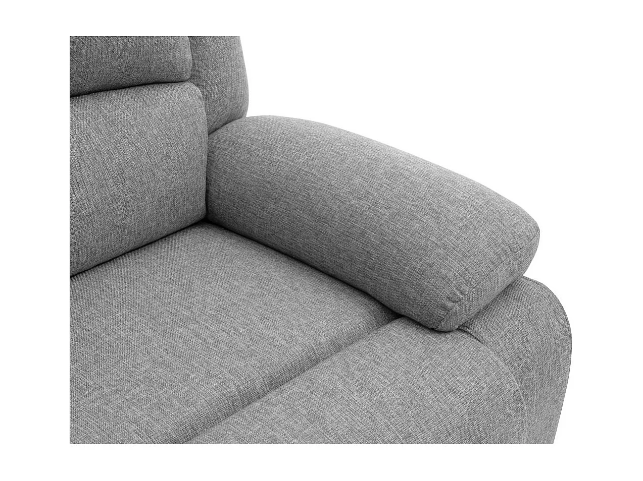 Canapé relax manuel 3 places avec 2 assises XXL Léo en tissu - Gris clair - L193 x P93 x H96cm - Loungitude