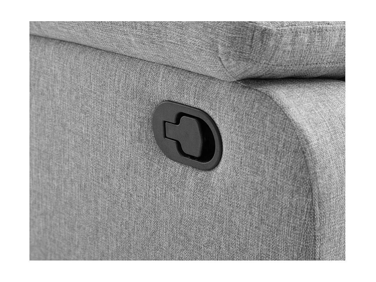 Canapé relax manuel 3 places avec 2 assises XXL Léo en tissu - Gris clair - L193 x P93 x H96cm - Loungitude