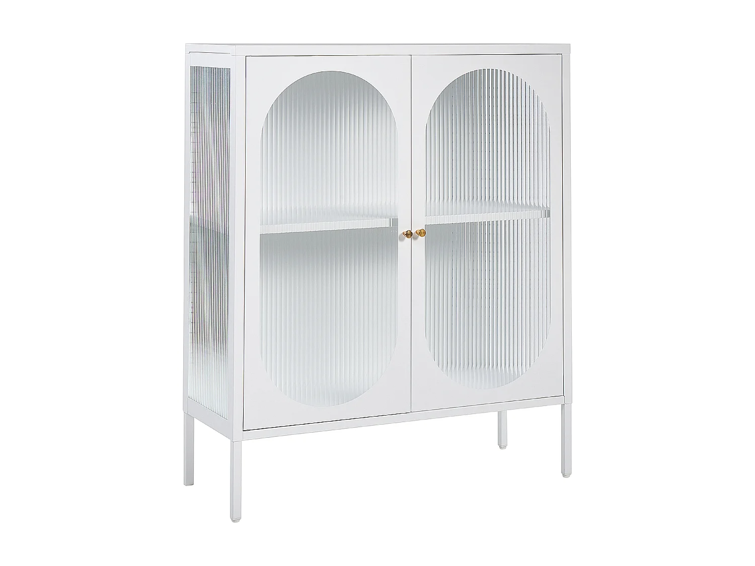 Witryna ze szklaną gablotą SARRE Metal 90 cm Biały