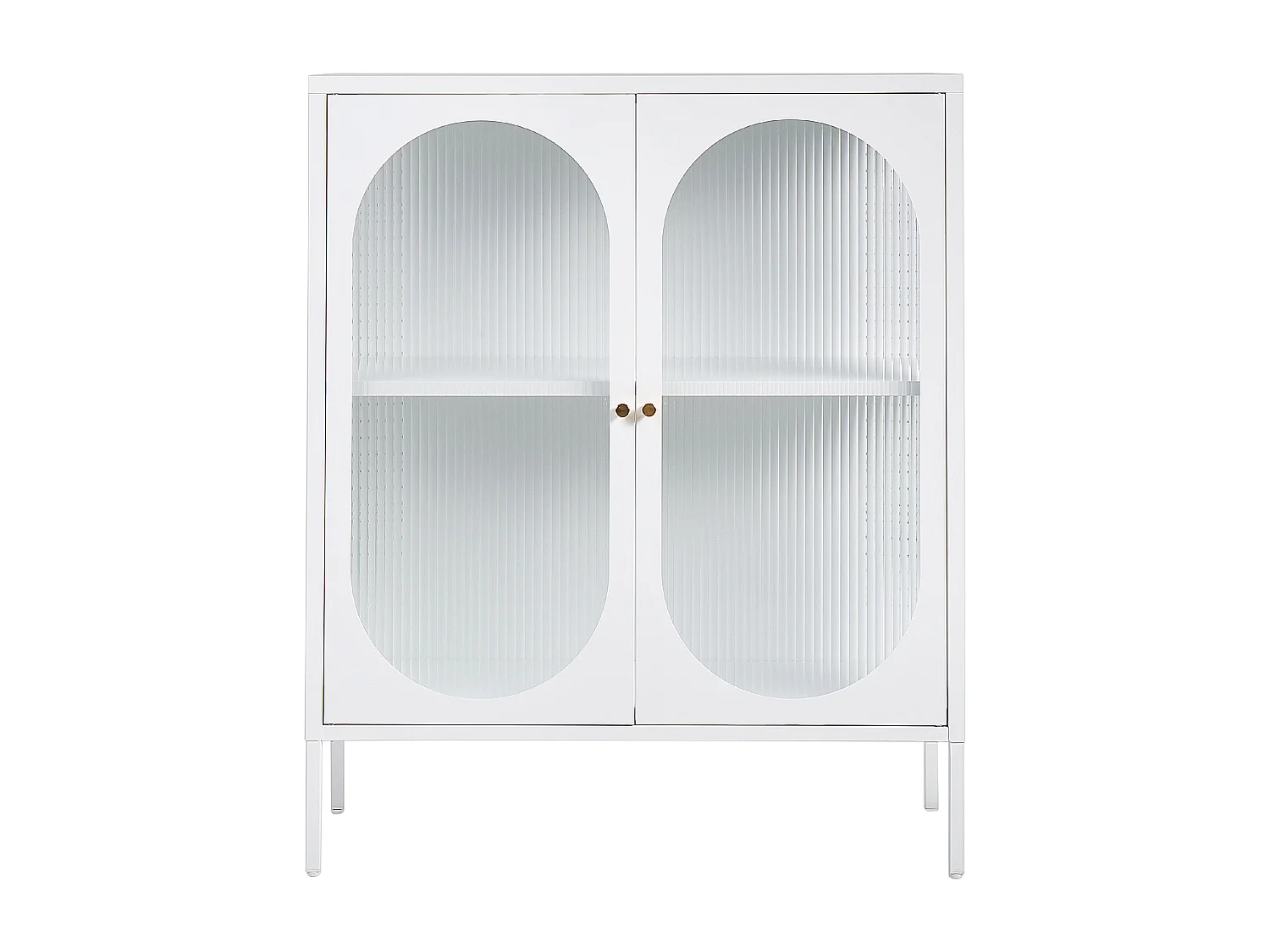 Witryna ze szklaną gablotą SARRE Metal 90 cm Biały