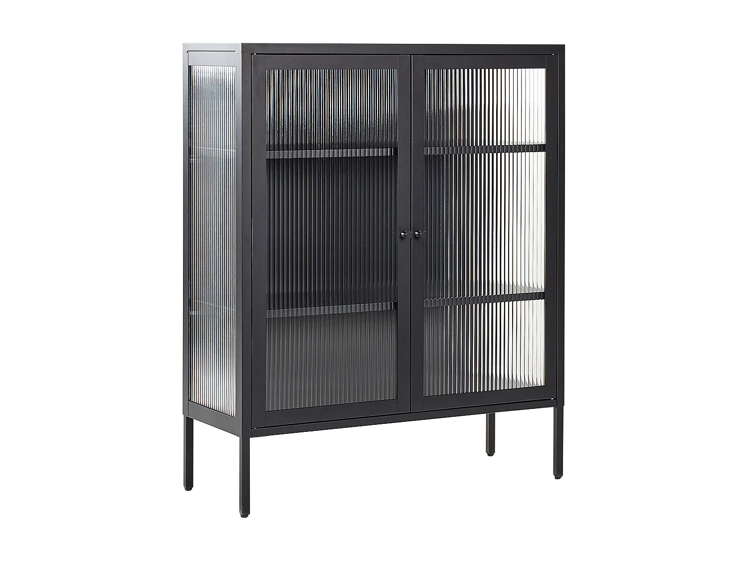 Armadio con ante in vetro LERRYN Metallo 90 cm Nero