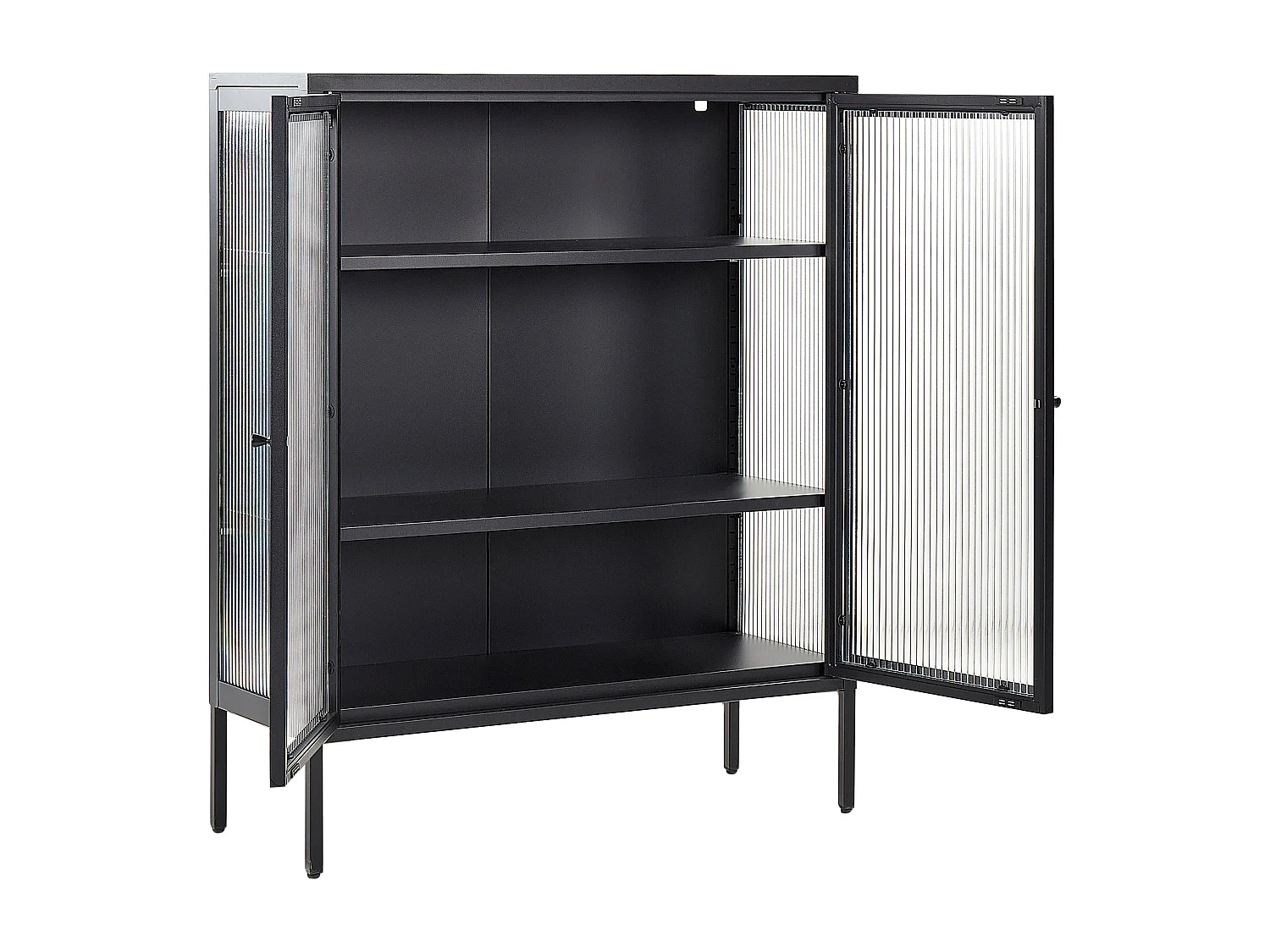 Armadio con ante in vetro LERRYN Metallo 90 cm Nero