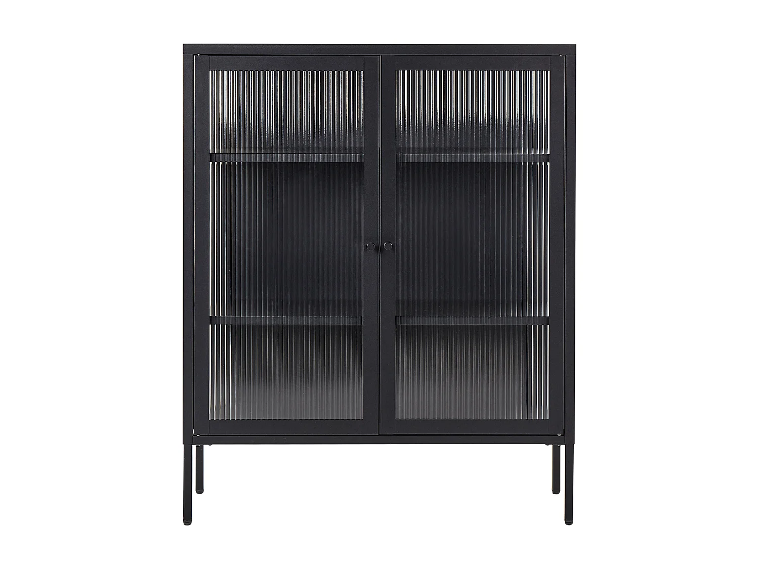 Armadio con ante in vetro LERRYN Metallo 90 cm Nero