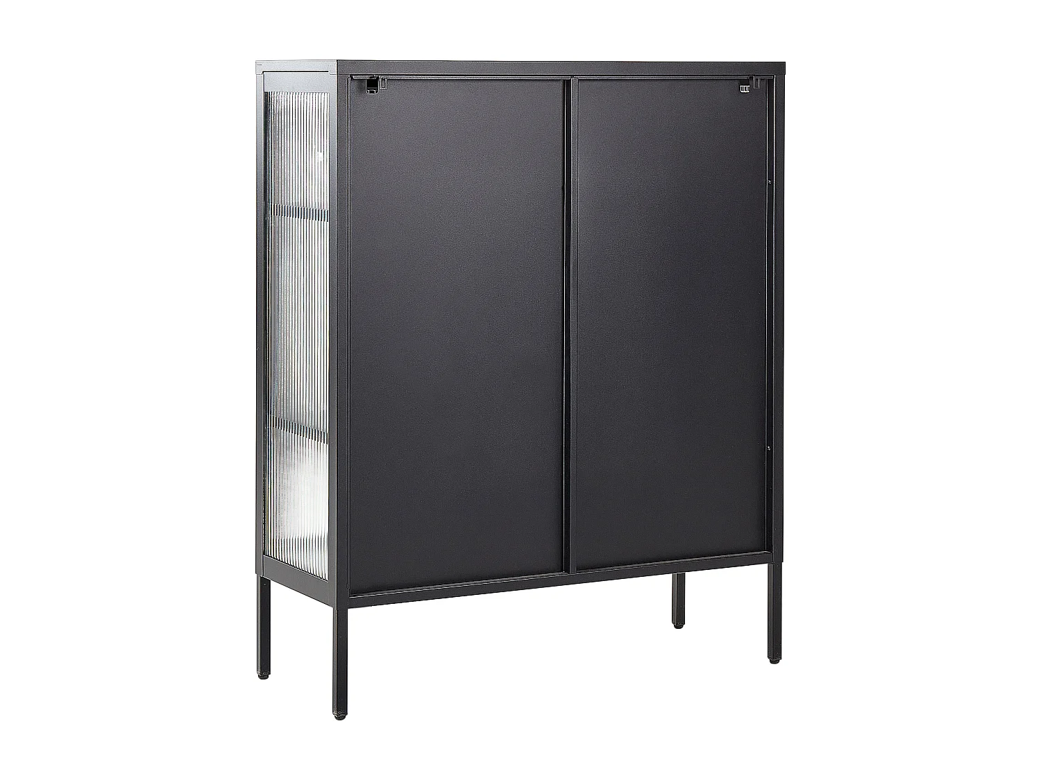 Armadio con ante in vetro LERRYN Metallo 90 cm Nero