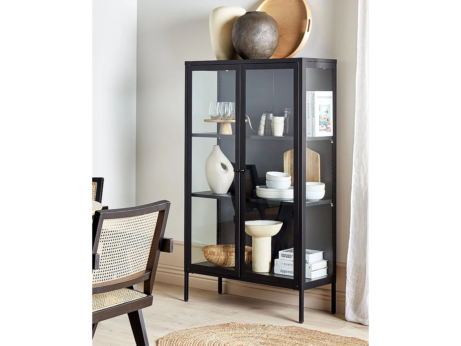 Vitrine en verre NASH Métal 90 cm Noir