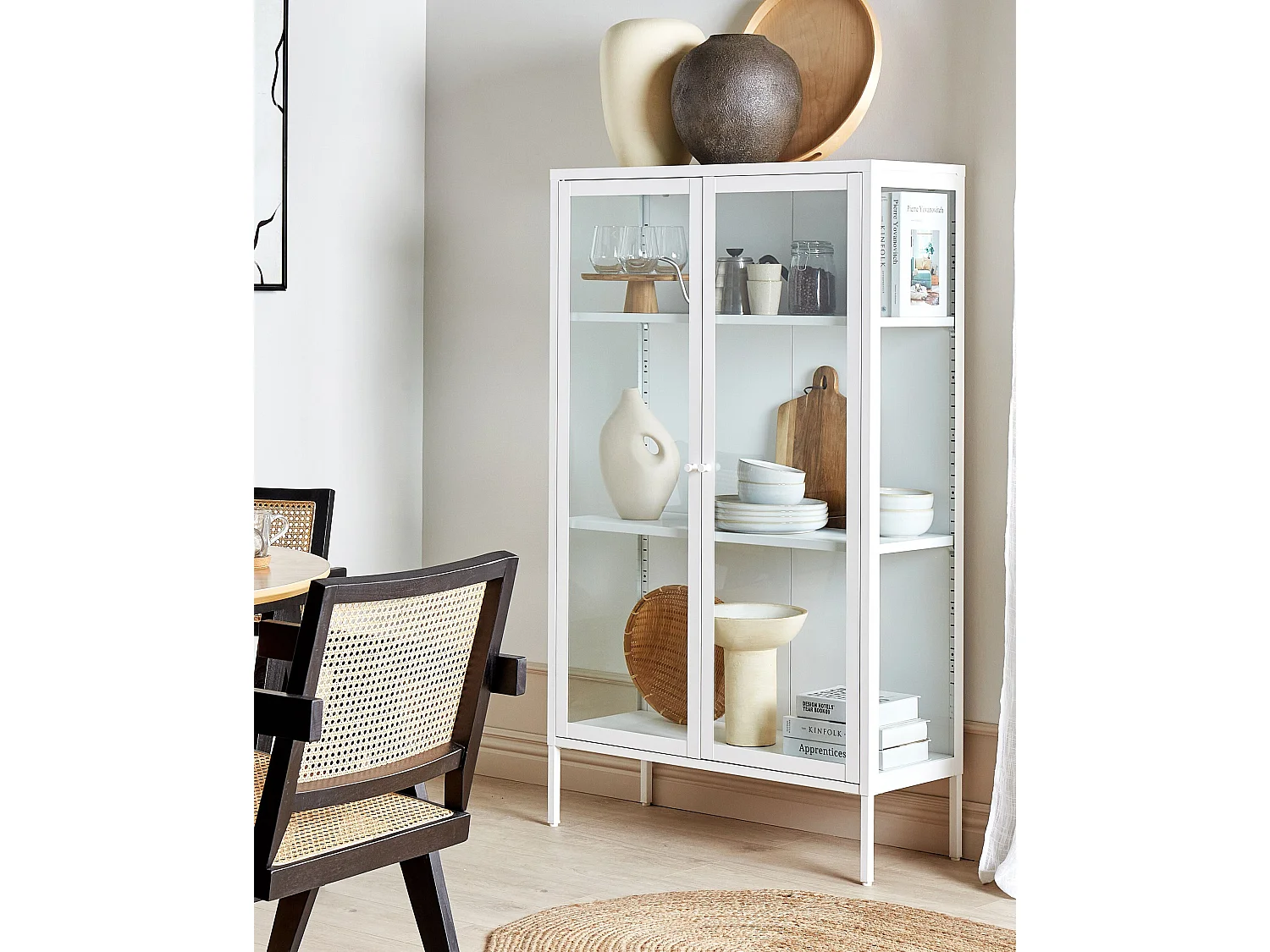 Vitrine en verre NASH Métal 90 cm Blanc