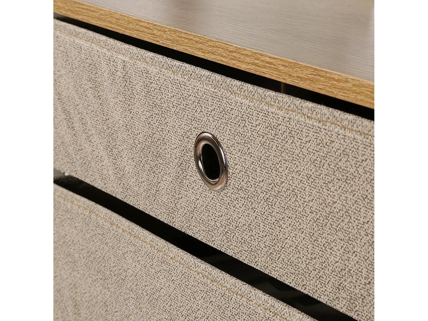 Commode 3 tiroirs en intissé clair - L48 cm