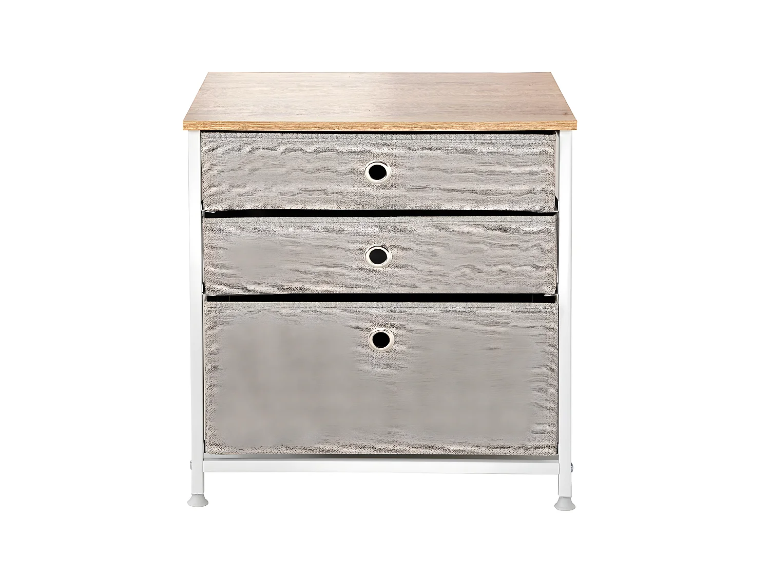 Commode 3 tiroirs en intissé clair - L48 cm