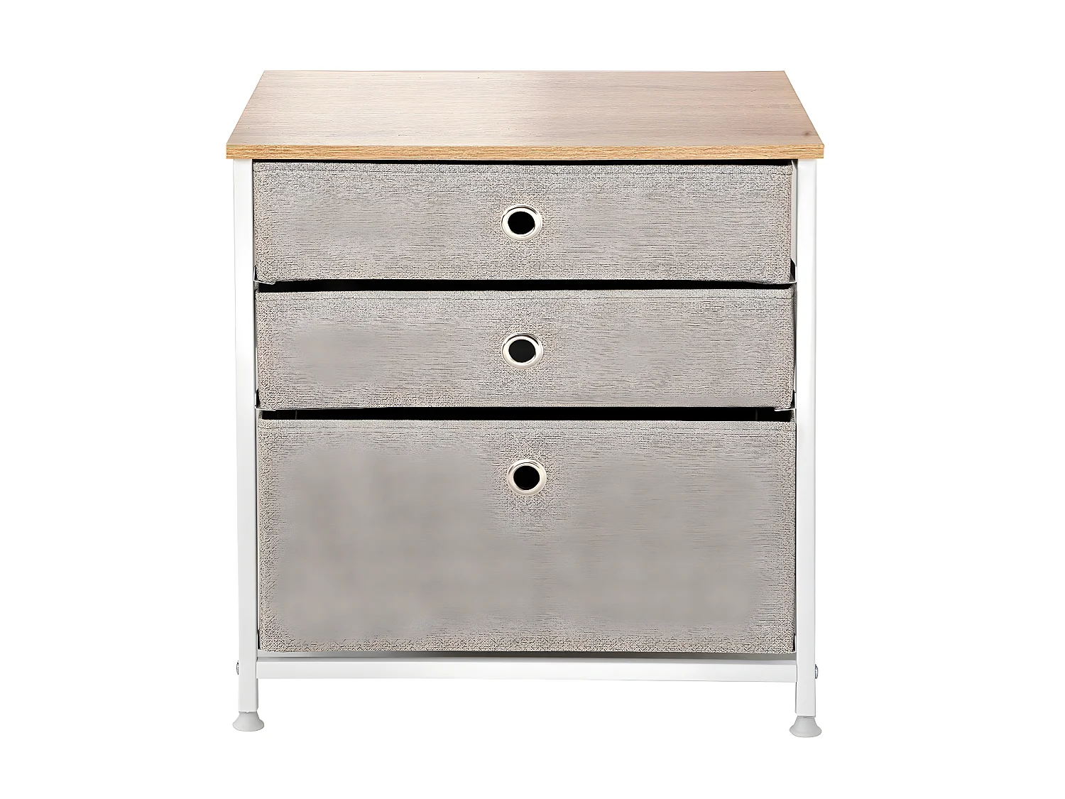 Commode 3 tiroirs en intissé clair - L48 cm