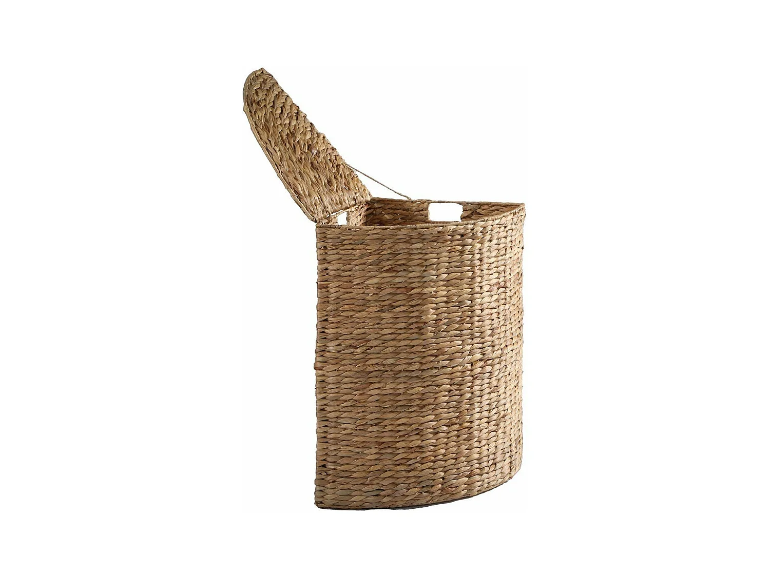 Eck-Wäschekorb aus Wasserhyazinthe - H66 cm