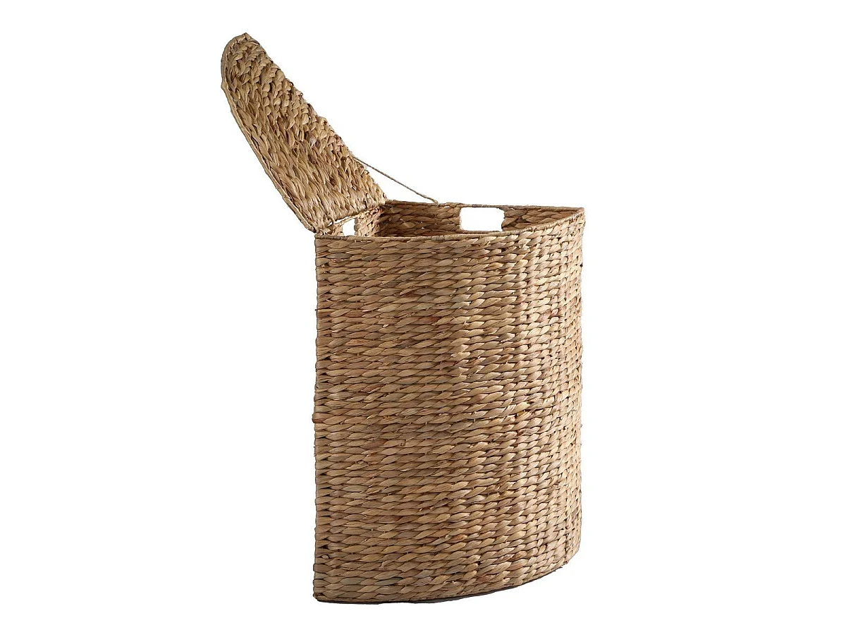 Panier à Linge d'Angle en Jacinthe d'Eau - H66 cm