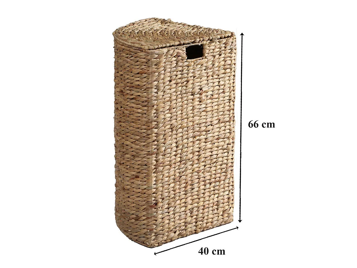 Panier à Linge d'Angle en Jacinthe d'Eau - H66 cm