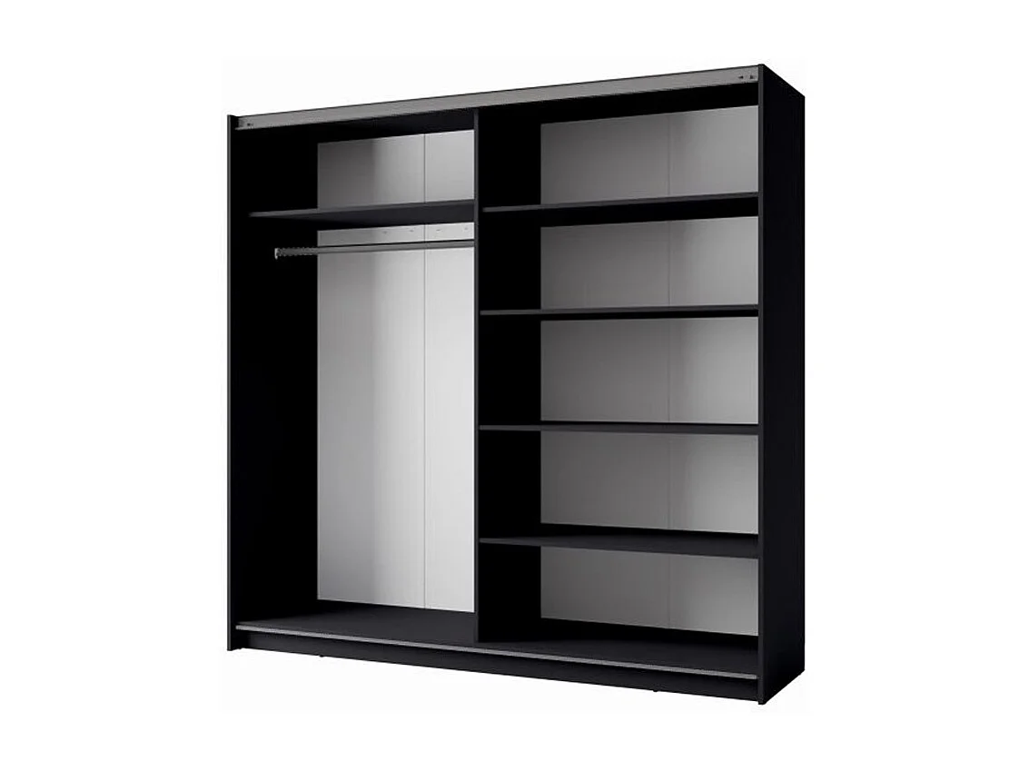 Kleiderschrank, Garderobe 200 cm mit 2 Schiebetüren - graphitgrau - Kollektion ARSALA