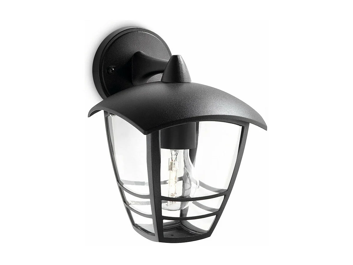 Applique Exterieure Murale Inv. 1x60w Noir Mod. Creeks Philips.