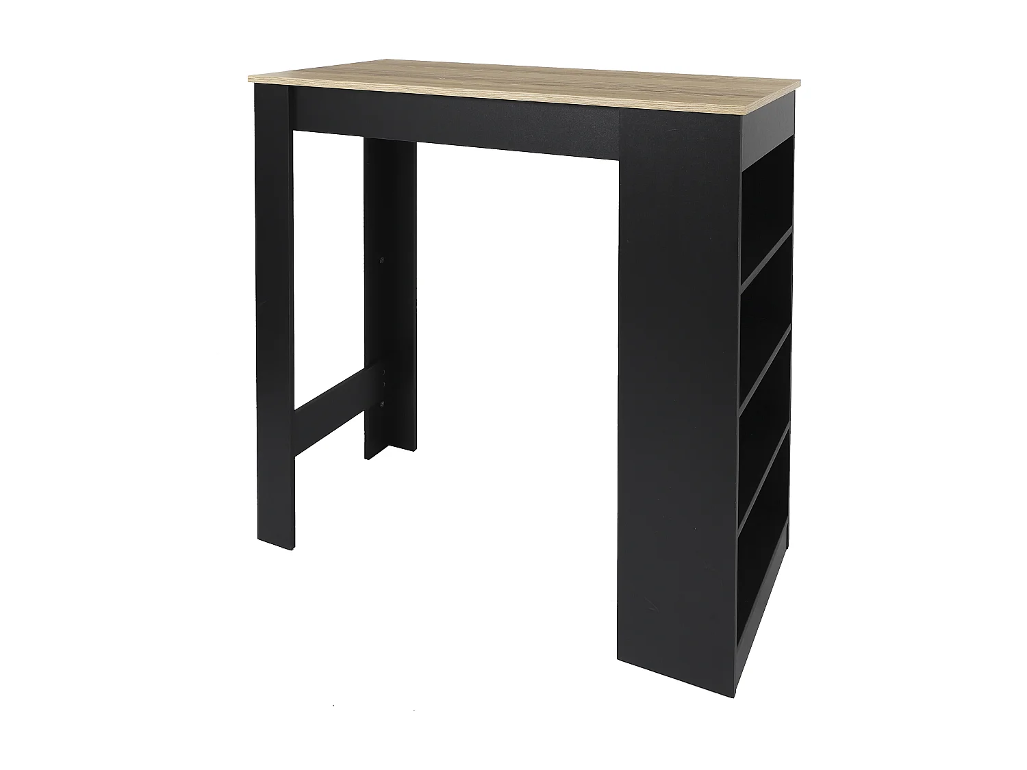 Table De Bar Mange Debout Avec Etageres Cheers Noir, Marron