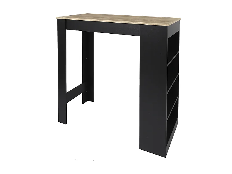 Table De Bar Mange Debout Avec Etageres Cheers Noir, Marron