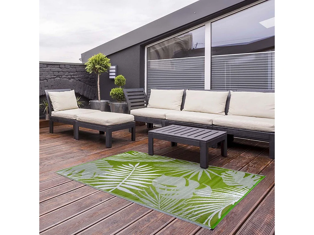 Gartenteppich aus Polypropylen Mit Dschungelblattmuster