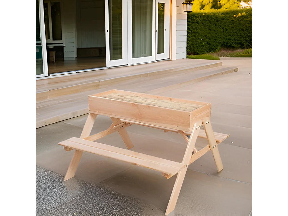 Mesa para niños con arenero integrado