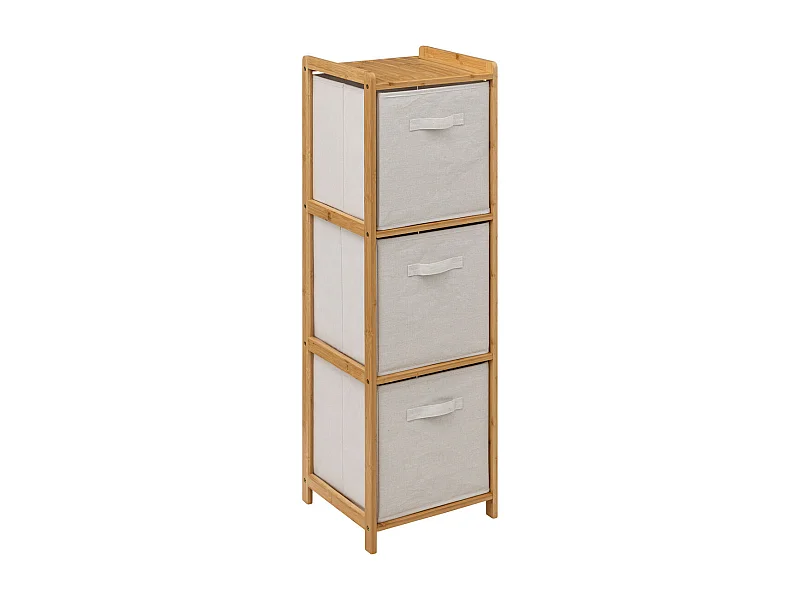 Meuble Étagère en Bambou avec 3 paniers H 109.5 cm