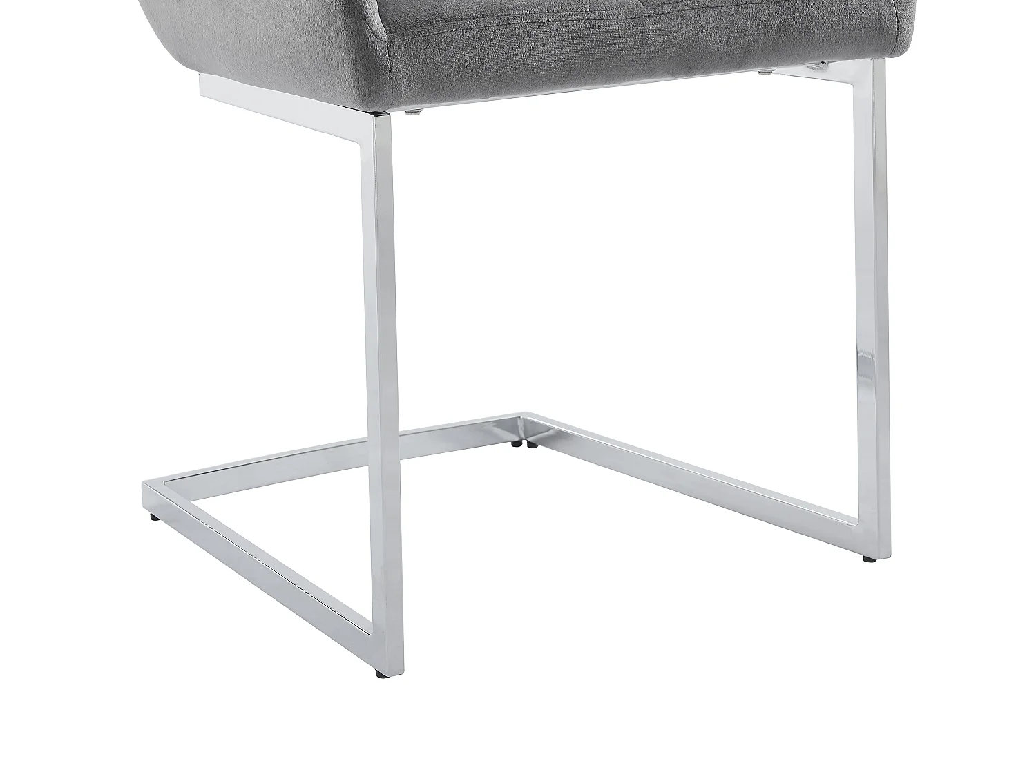 Stuhl 6er-Set - Samt & Metall - Grau - BERLONA