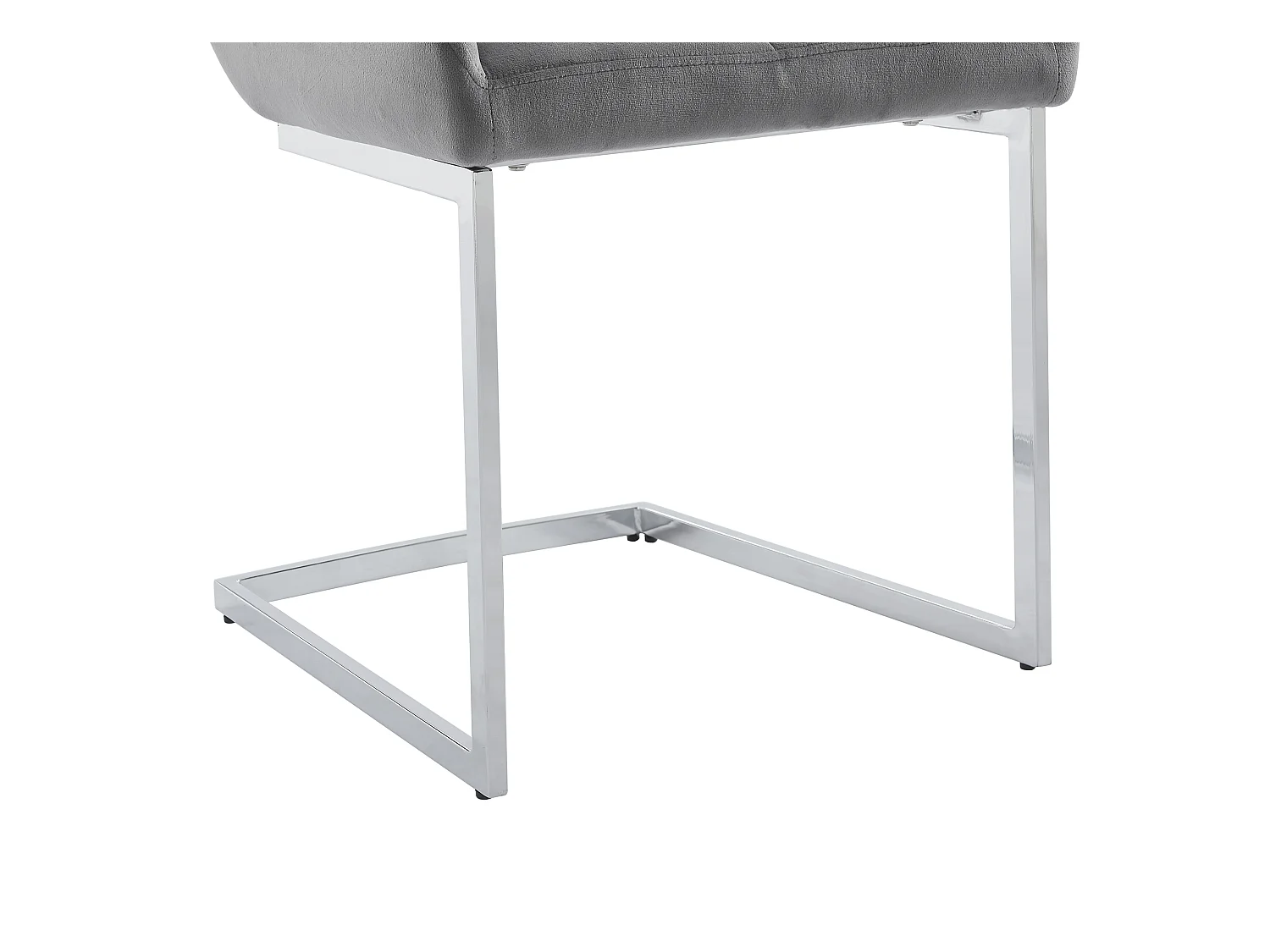 Sett med 6 stoler i fløyel og metall - Grå - BERLONA