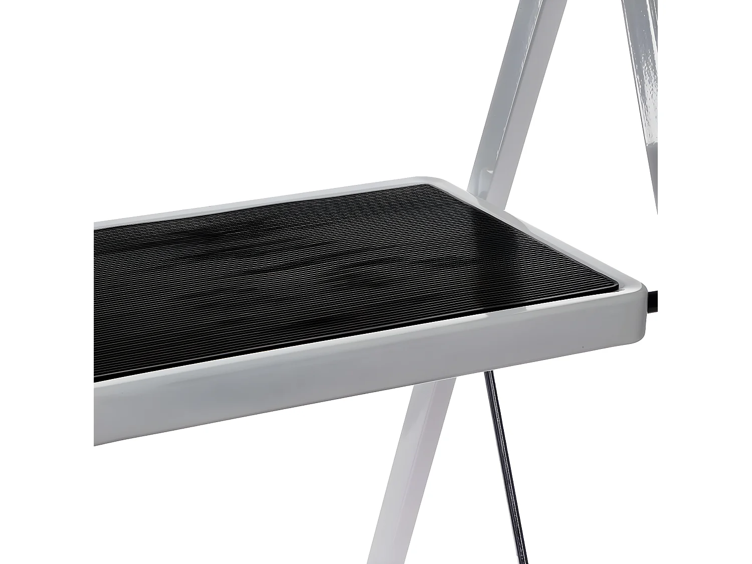 Escabeau 2 Marches en Métal 104cm Blanc