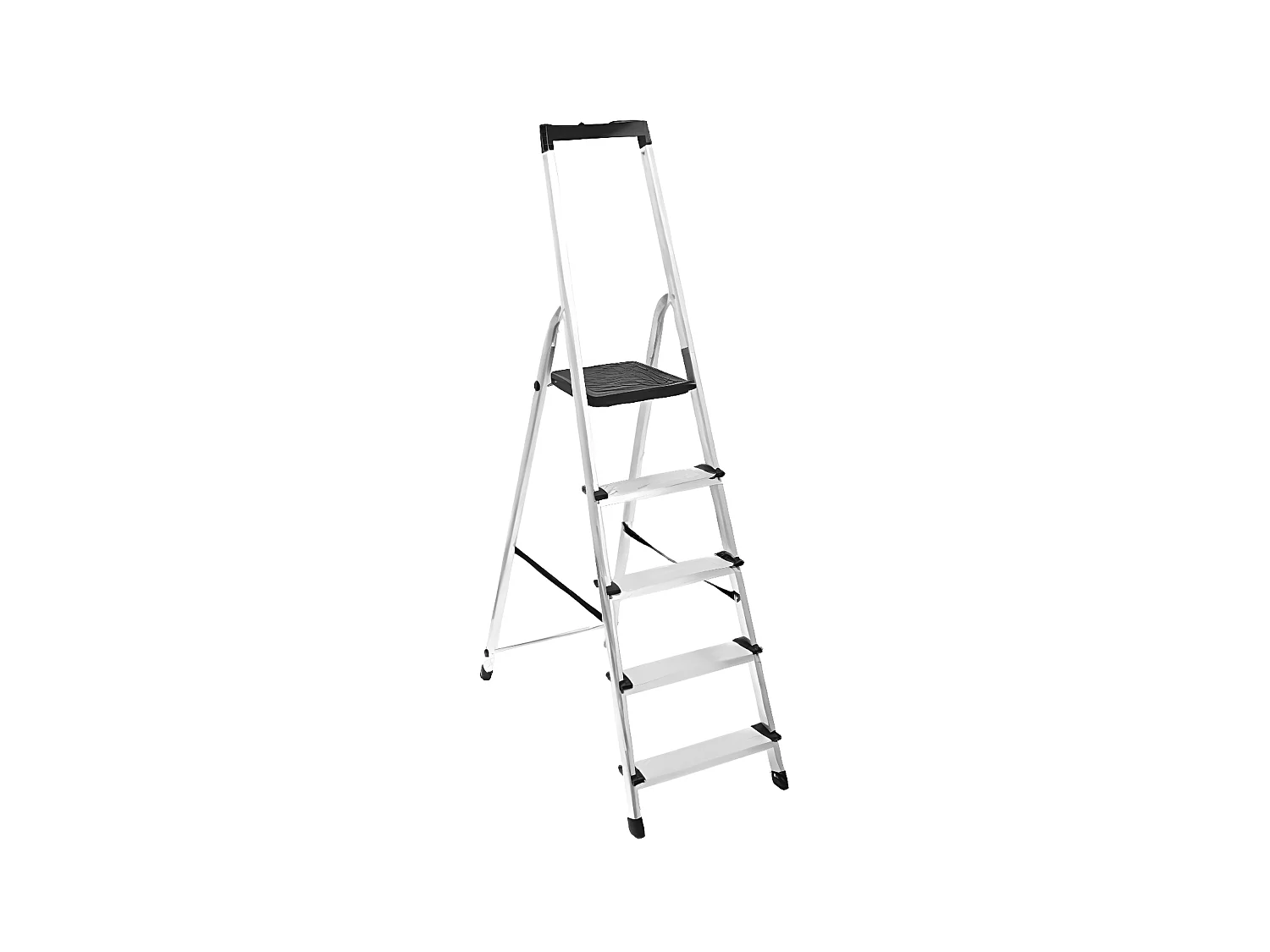Escabeau 5 Marches Aluminium "Stool" 173cm Noir