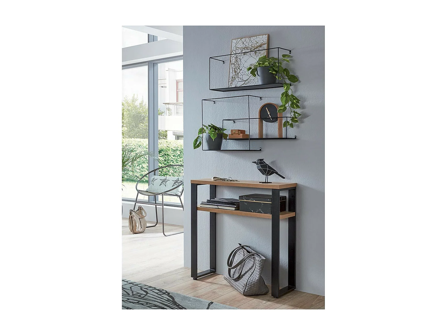 Lot de 3 Étagères Murales Déco "Chiba" 55cm Noir