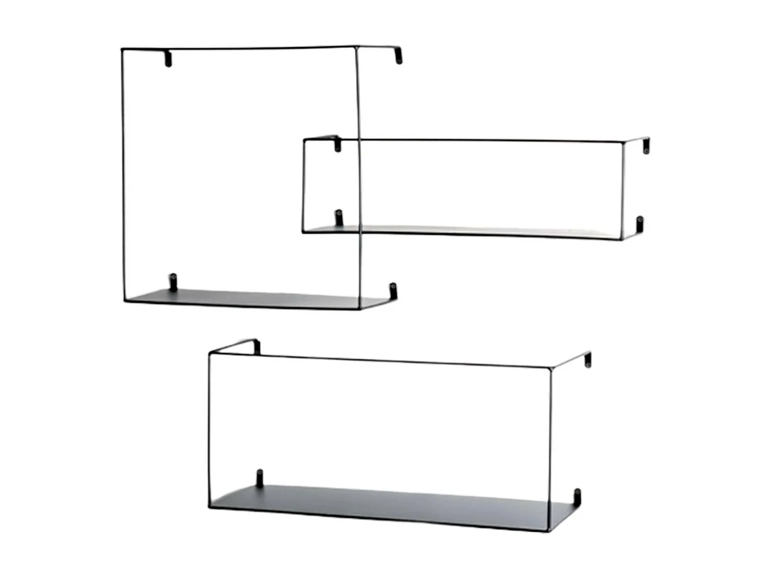 Lot de 3 Étagères Murales Déco "Chiba" 55cm Noir