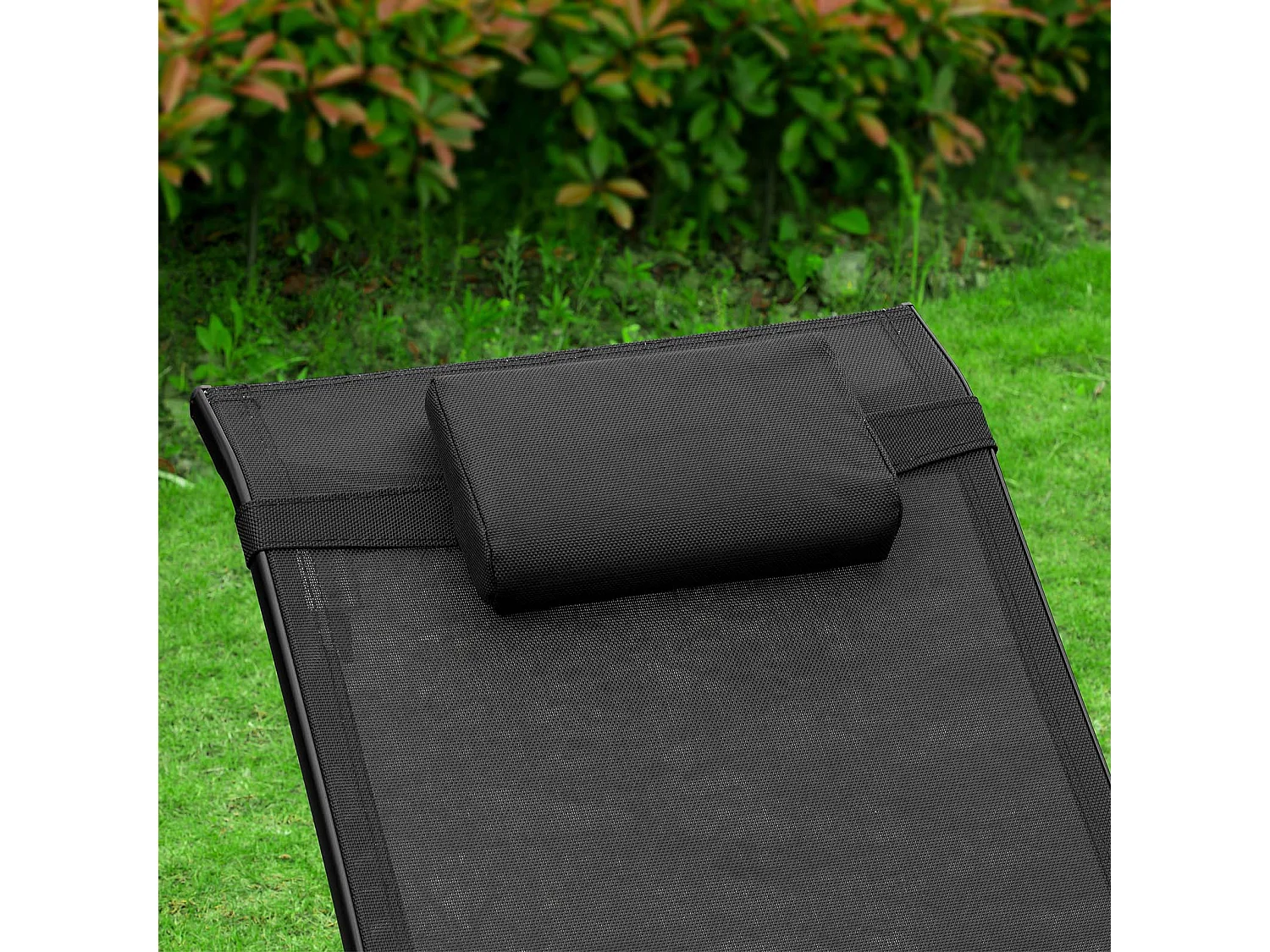 Gartenliege OGS45-SCH 60 x 69 x 173 cm Schwarz