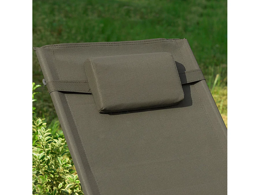 SoBuy OGS28-BR Comfortabele ligstoel Swingstoel Schommelligstoel Zonnebed - Tuin - Terras - Bruin