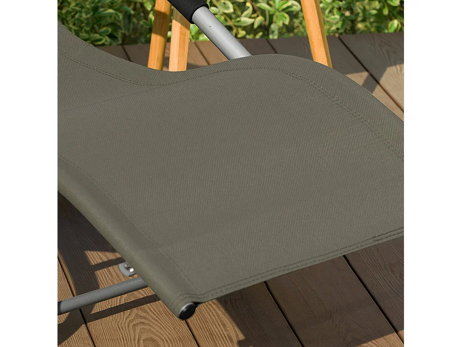 SoBuy OGS28-BR Comfortabele ligstoel Swingstoel Schommelligstoel Zonnebed - Tuin - Terras - Bruin