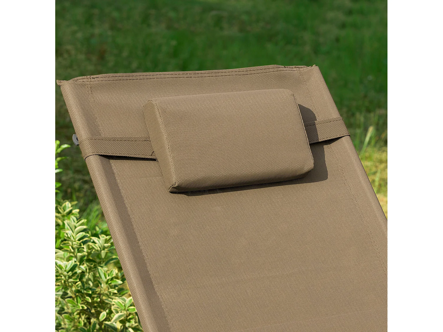 SoBuy OGS28-BR Comfortabele ligstoel Swingstoel Schommelligstoel Zonnebed - Tuin - Terras - Bruin