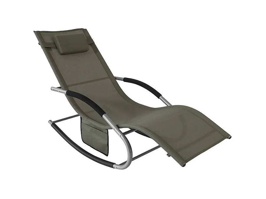 Bain de Soleil Chaise Longue Fauteuil à Bascule avec Appui,SoBuy OGS28-BR